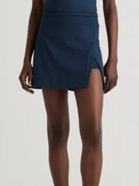 Quince Women's Ultra-Soft Side Slit Skort Heather Navy - XL